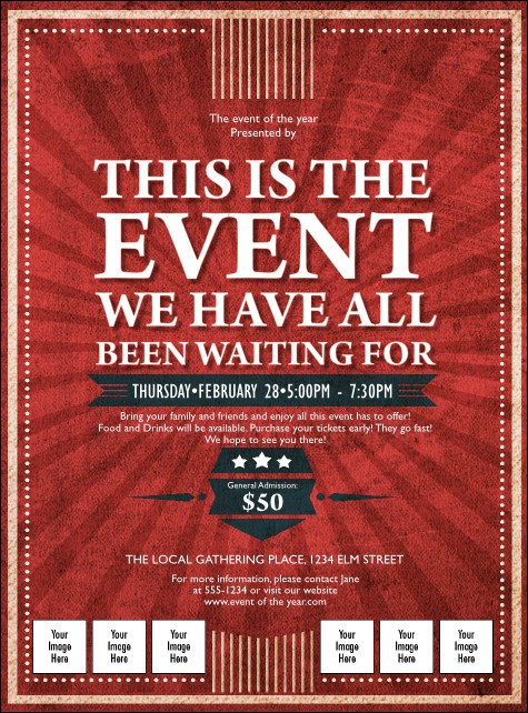 Retro Sunburst Logo Flyer Product Front