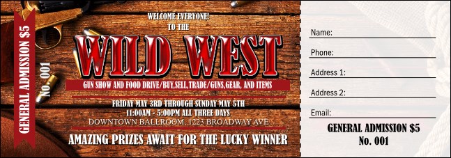 Western Raffle Ticket Product Front