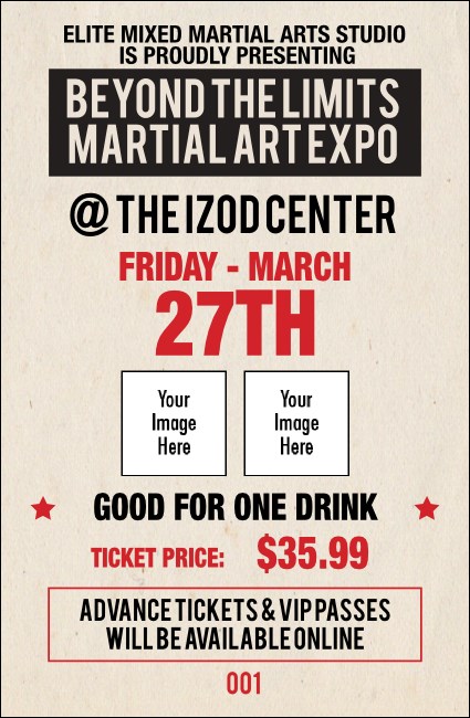MMA Old School Drink Ticket Product Front