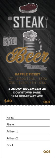 Steak & Beer Raffle Ticket Product Front