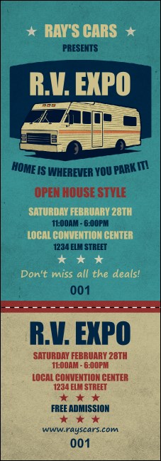 RV Expo Event Ticket Product Front