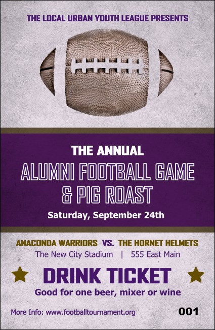 Football Purple Drink Ticket Product Front