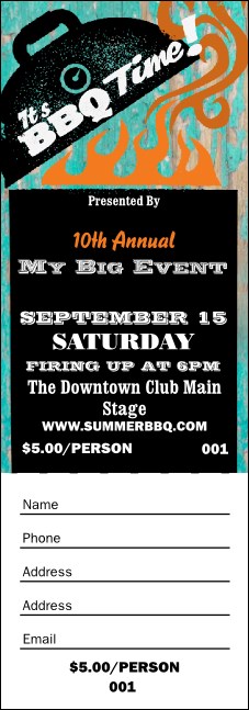 BBQ Kettle Grill Raffle Ticket Product Front