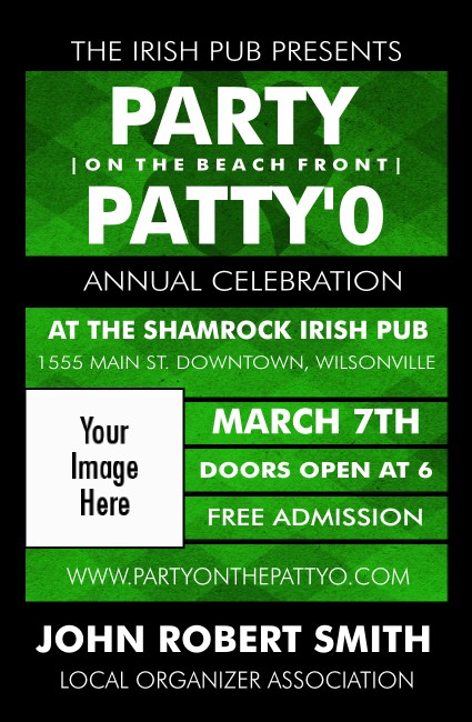 St Patricks Day  Plaid VIP Event Badge Small