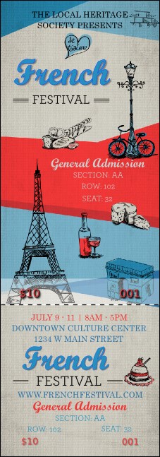 French Reserved Event Ticket Product Front