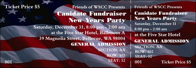 American Flag 005 Reserved Event Ticket