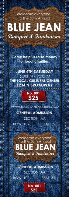 Blue Jeans Reserved Event Ticket