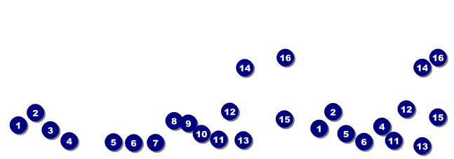 Blue Two-Tone Reserved Event Ticket Front Field Markers