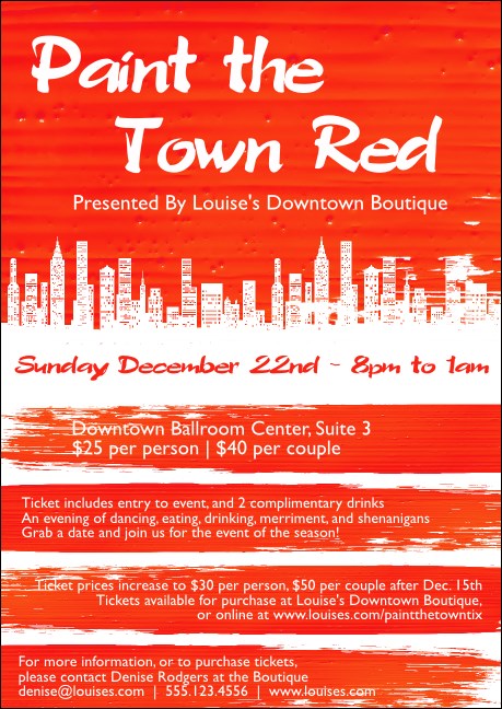Paint The Town Red Club Flyer Product Front