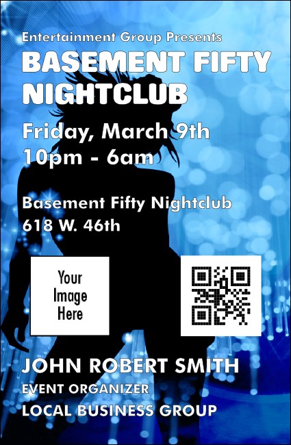 Nightclub Blue VIP Event Badge Small Product Front