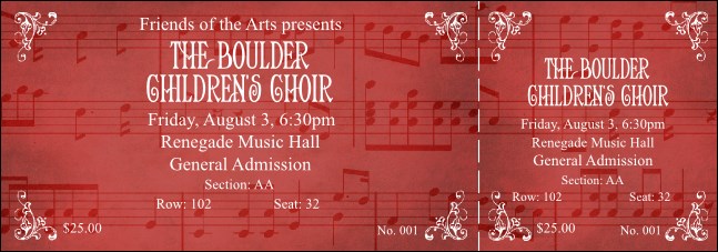 Choral 002 Reserved Event Ticket Product Front