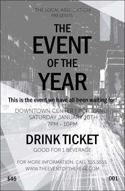 All Purpose Building and Streetlights Drink Ticket Product Front