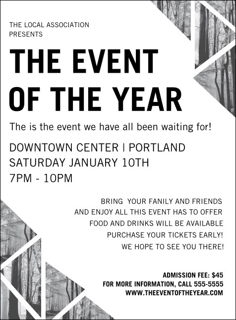 All Purpose Trees Black & White Invitation Product Front