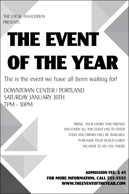 All Purpose Triangles Black and White Poster Product Front