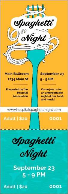 Retro Spaghetti Event Ticket Product Front