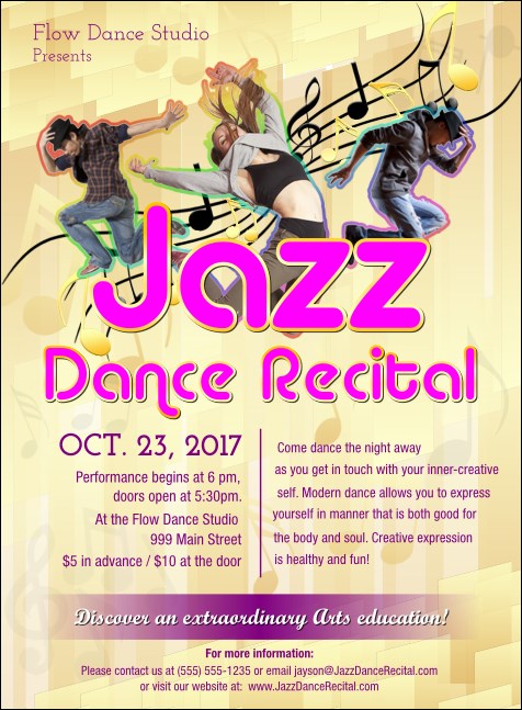Jazz Dance Invitation Product Front