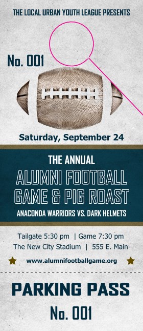 Football Blue Hang Tag