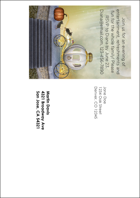 Cinderella Postcard Mailer Product Back