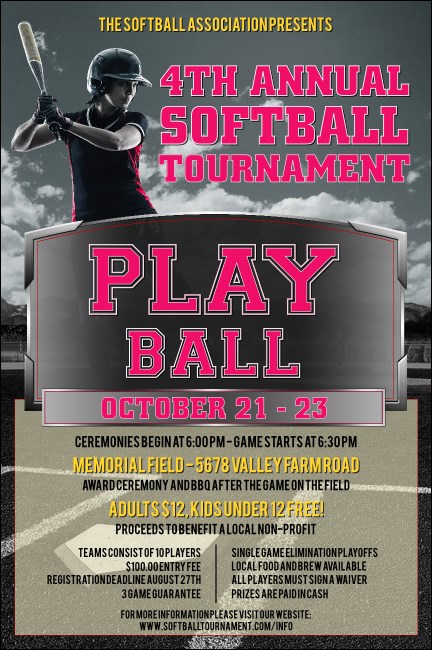 Softball Challenge Poster Product Front