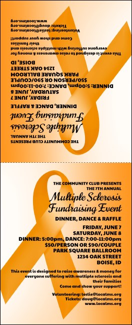 Orange Ribbon Table Tent