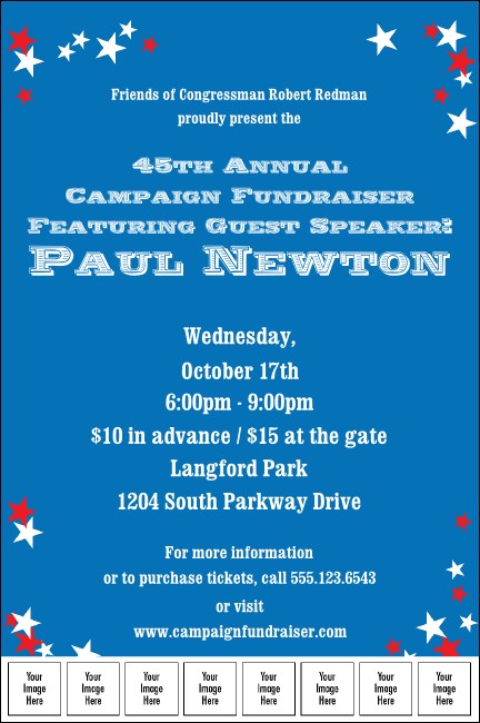 Red, White, and Blue Stars Image Poster