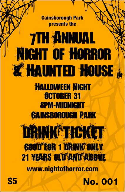 Spider Web Drink Ticket