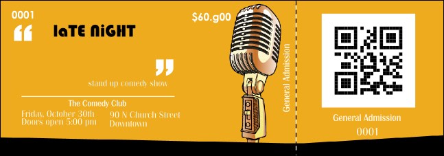 Comedy Retro QR Event Ticket