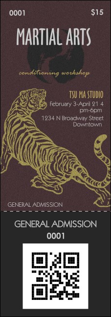 Martial Art QR Event Ticket