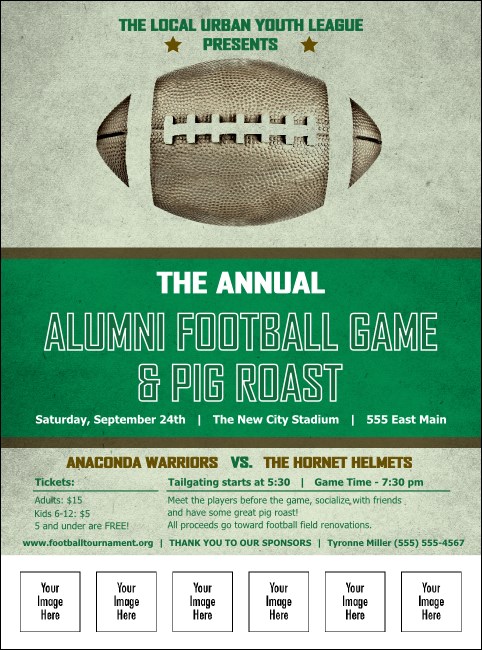 Football Green Logo Flyer Product Front