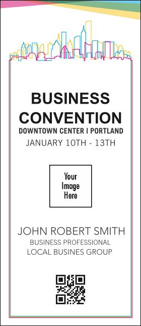 All Purpose Colorful Skyline VIP Event Badge Large Product Front