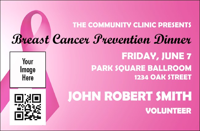 Pink Ribbon VIP Event Badge Small VIP Event Badge Small Product Front