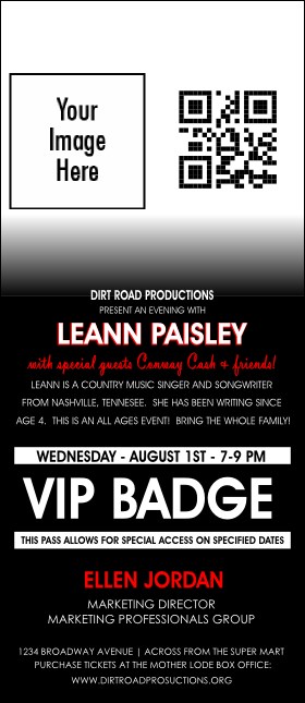 Your Photo Concert Backstage Credentials Product Front