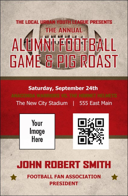 Football Red VIP Event Badge Small Product Front