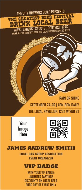 Beer Festival 2 VIP Event Badge Large Product Front