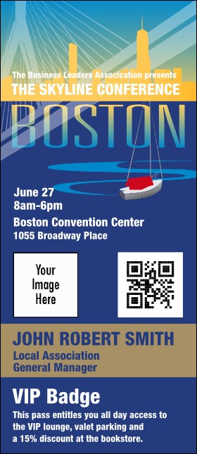 Boston VIP Event Badge Large Product Front