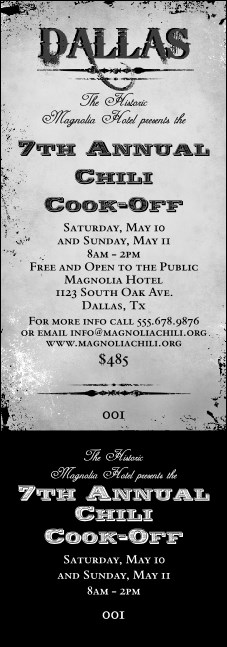 Dallas General Admission Ticket (Black and White) Product Front