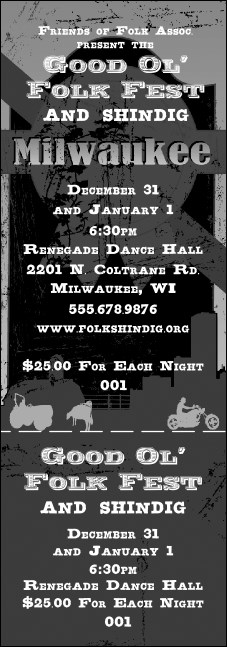 Milwaukee General Admission Ticket (Black and White) Product Front