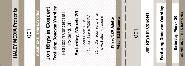 Khaki General Admission Ticket Product Front