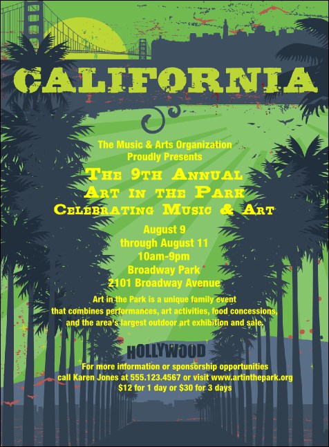 California Invitation (Gray and Blue)