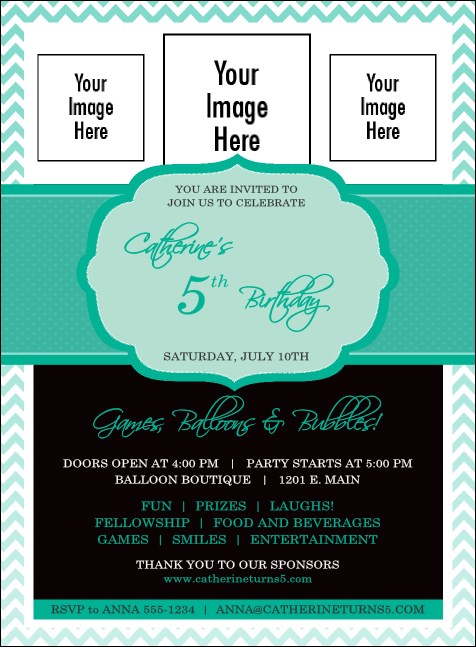 Happy Birthday Chevron Invitation Product Front