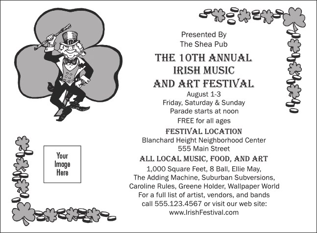 St. Patrick's Day Invitation 002 (black and white) Product Front