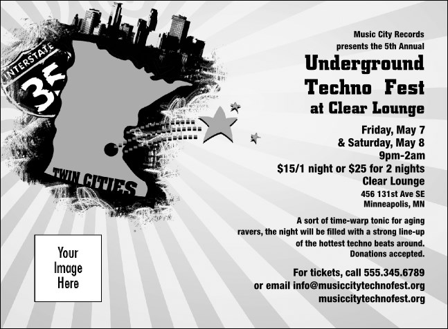 Twin Cities Invitation (black and white)