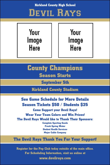 Sports Poster 002 in Blue and Gold Product Front