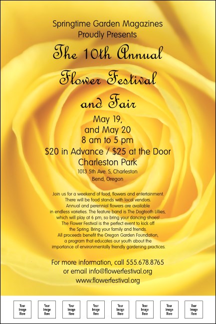 Yellow Rose Poster with Image Upload Product Front