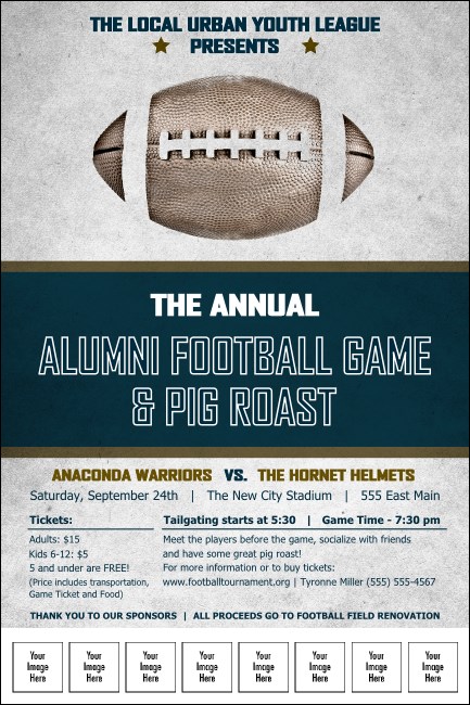 Football Blue Logo Poster Product Front