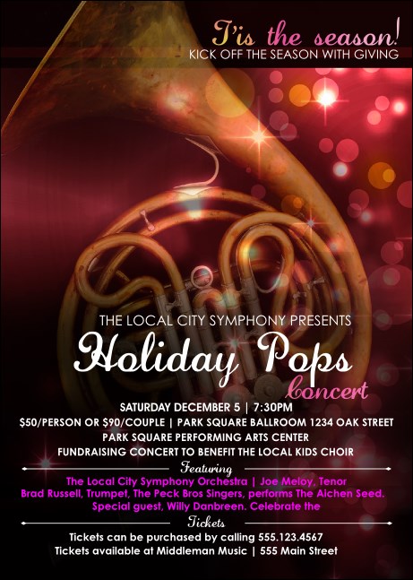 Symphony Holiday Pops Postcard Product Front
