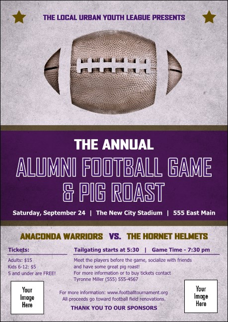 Football Purple Postcard Product Front