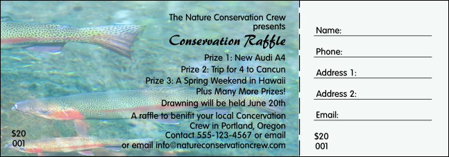Nature Series - Trout Raffle Ticket Product Front