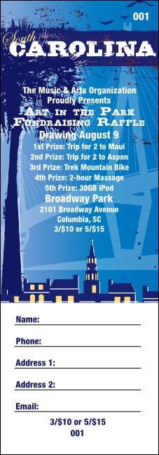 South Carolina Raffle Ticket