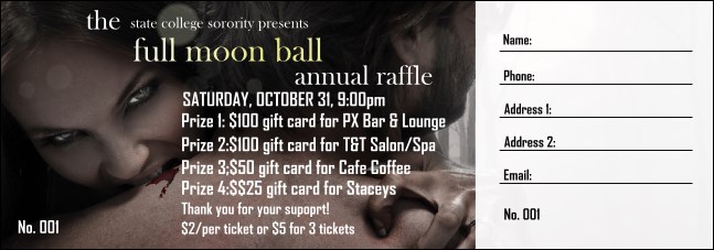 Vampire at Dusk Raffle Ticket Product Front